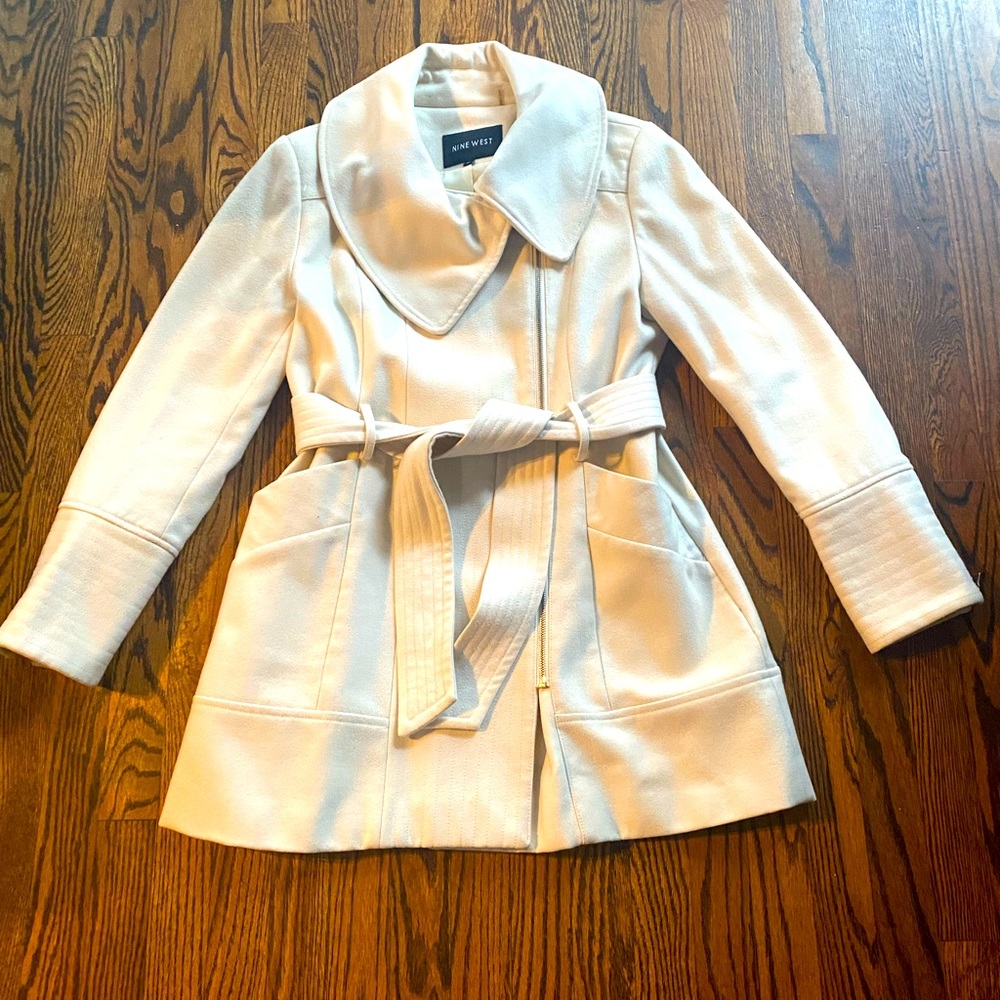 Nine West Wool Cream Coat - Size 10